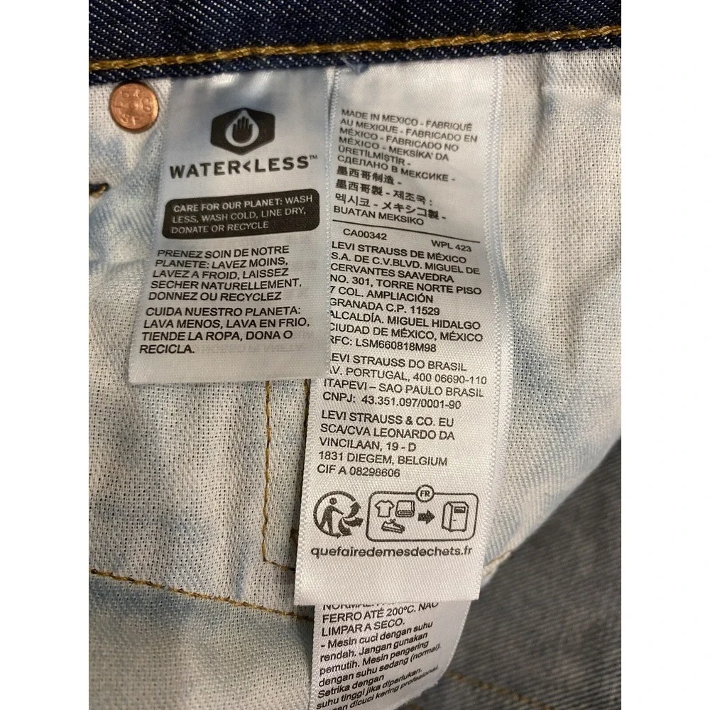 Vintage Levis 501 XX Jeans Mens 42x32 Blue Dark Wash Denim Straight Button Fly